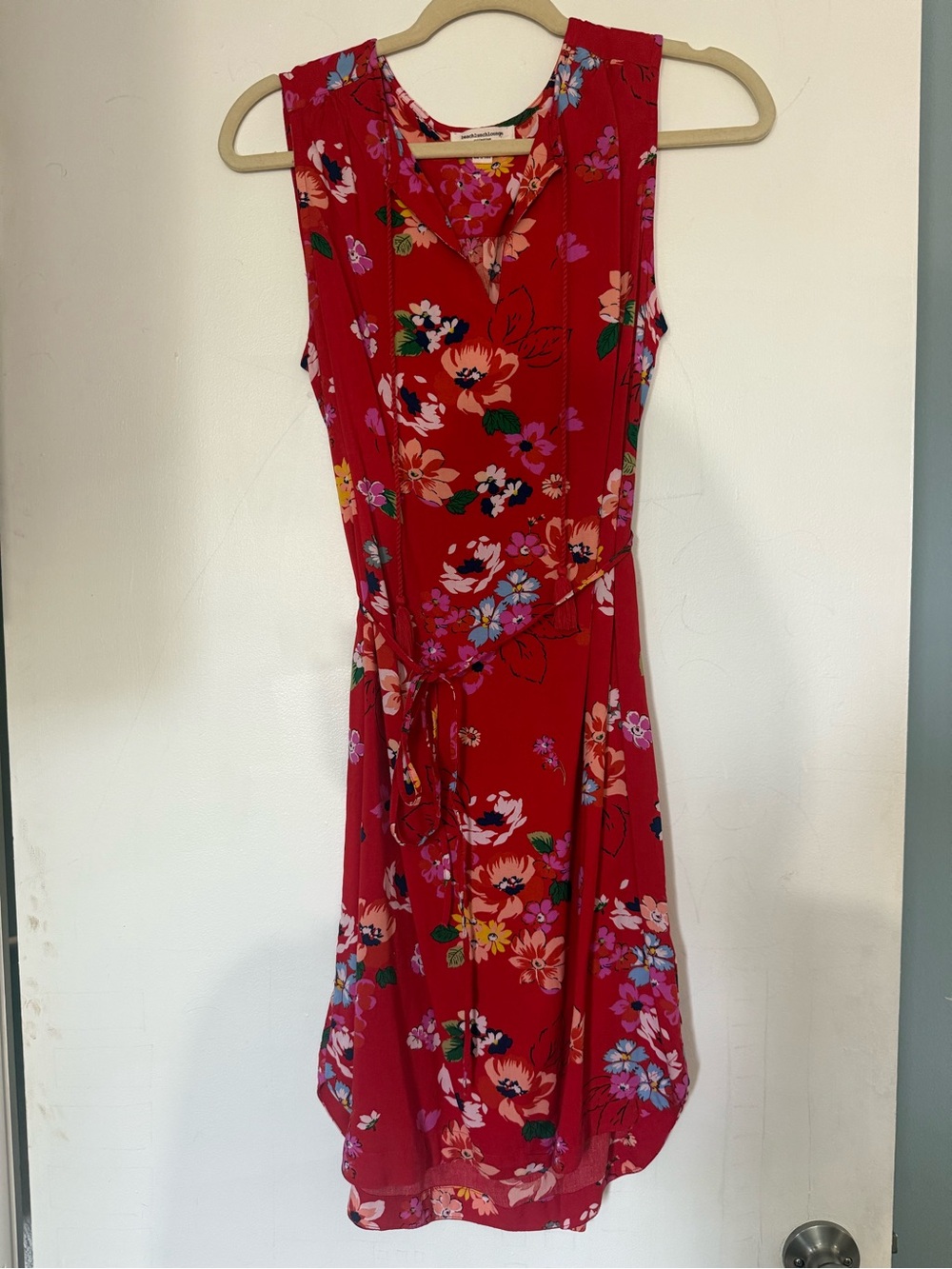 Sleeveless Red Floral Dress